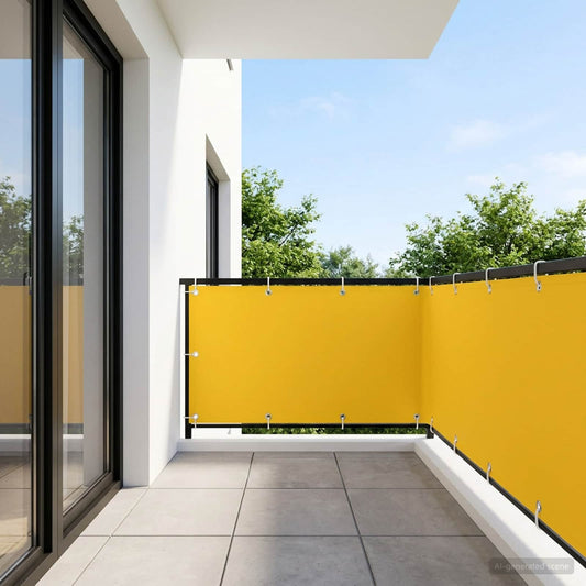 Balkon Privacy Scherm 150 x 800 cm Stof met PU-coating Geel is nu te koop bij PeponiXL, paradijselijk wonen!