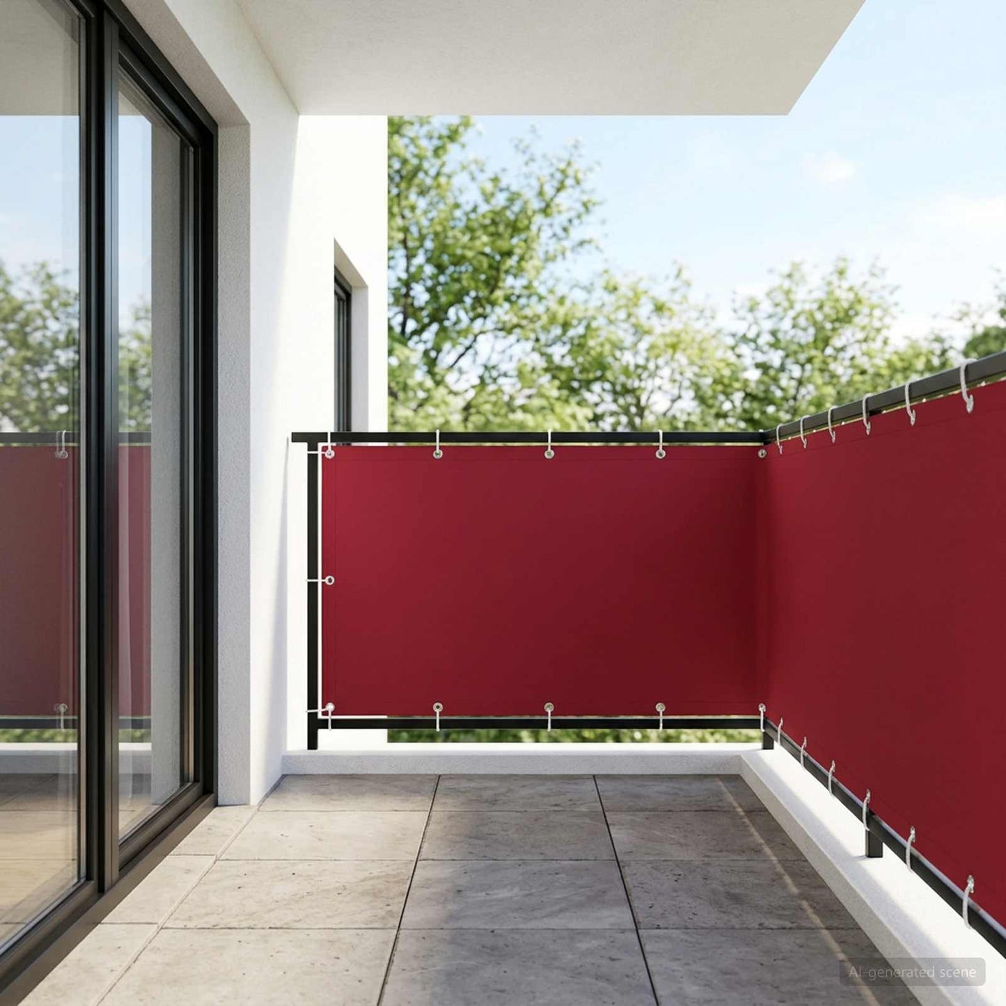 Balkon Privacy Scherm 150 x 800 cm Stof met PU-coating Rood is nu te koop bij PeponiXL, paradijselijk wonen!