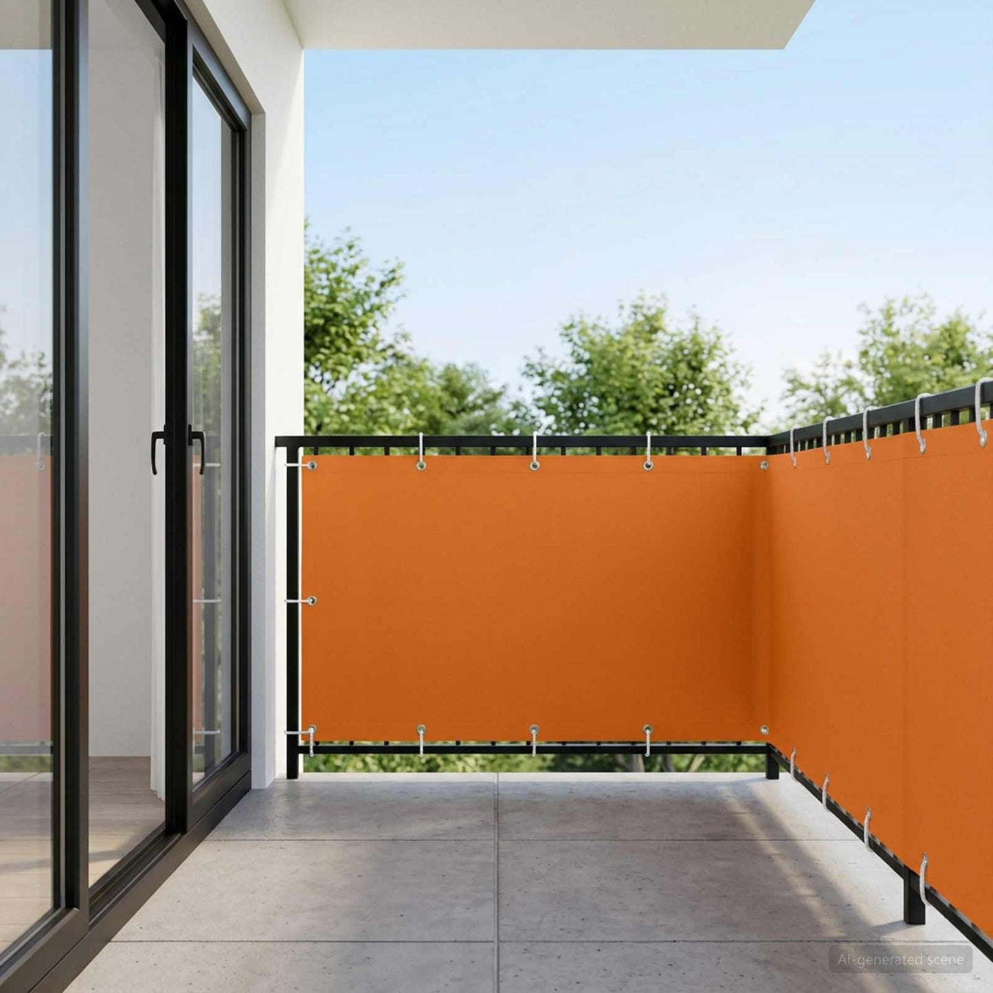 Balkon Privacy Scherm 150 x 200 cm Stof met PU-coating Oranje is nu te koop bij PeponiXL, paradijselijk wonen!