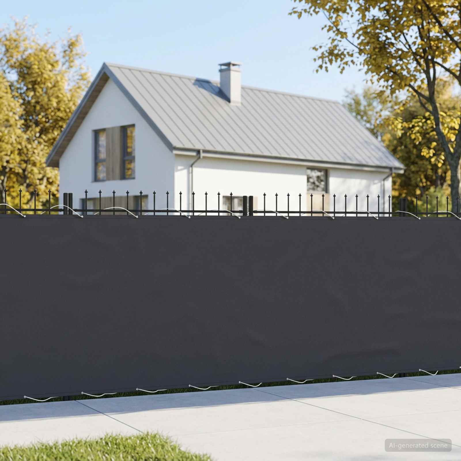 Balkon Privacy Scherm 150 x 300 cm Stof met PU-coating Zwart is nu te koop bij PeponiXL, paradijselijk wonen!