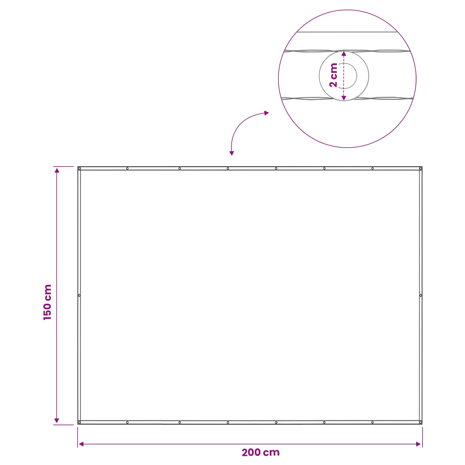 Balkon Privacy Scherm 150 x 200 cm Stof met PU-coating Zwart is nu te koop bij PeponiXL, paradijselijk wonen!