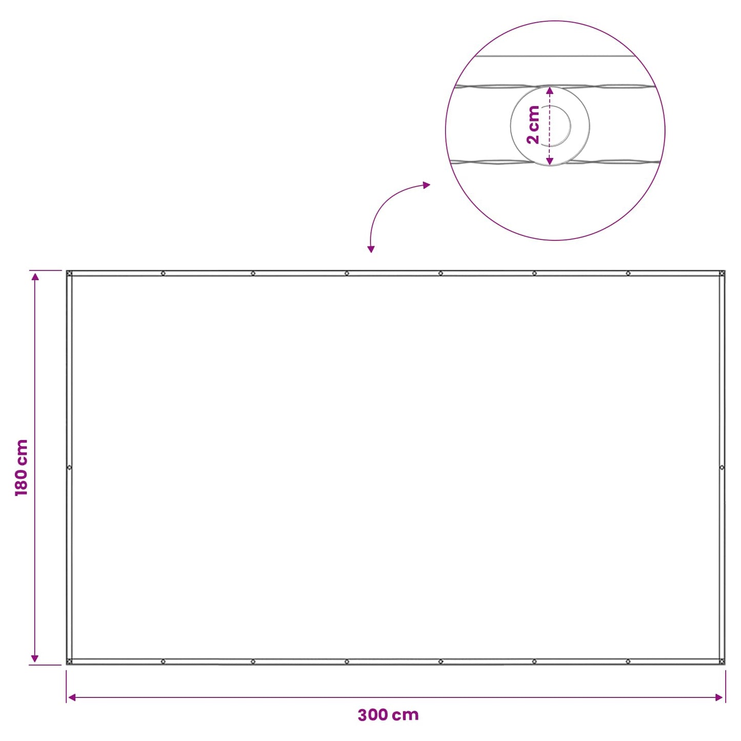 Balkon Privacy Scherm 180 x 300 cm Stof met PU-coating Zwart is nu te koop bij PeponiXL, paradijselijk wonen!