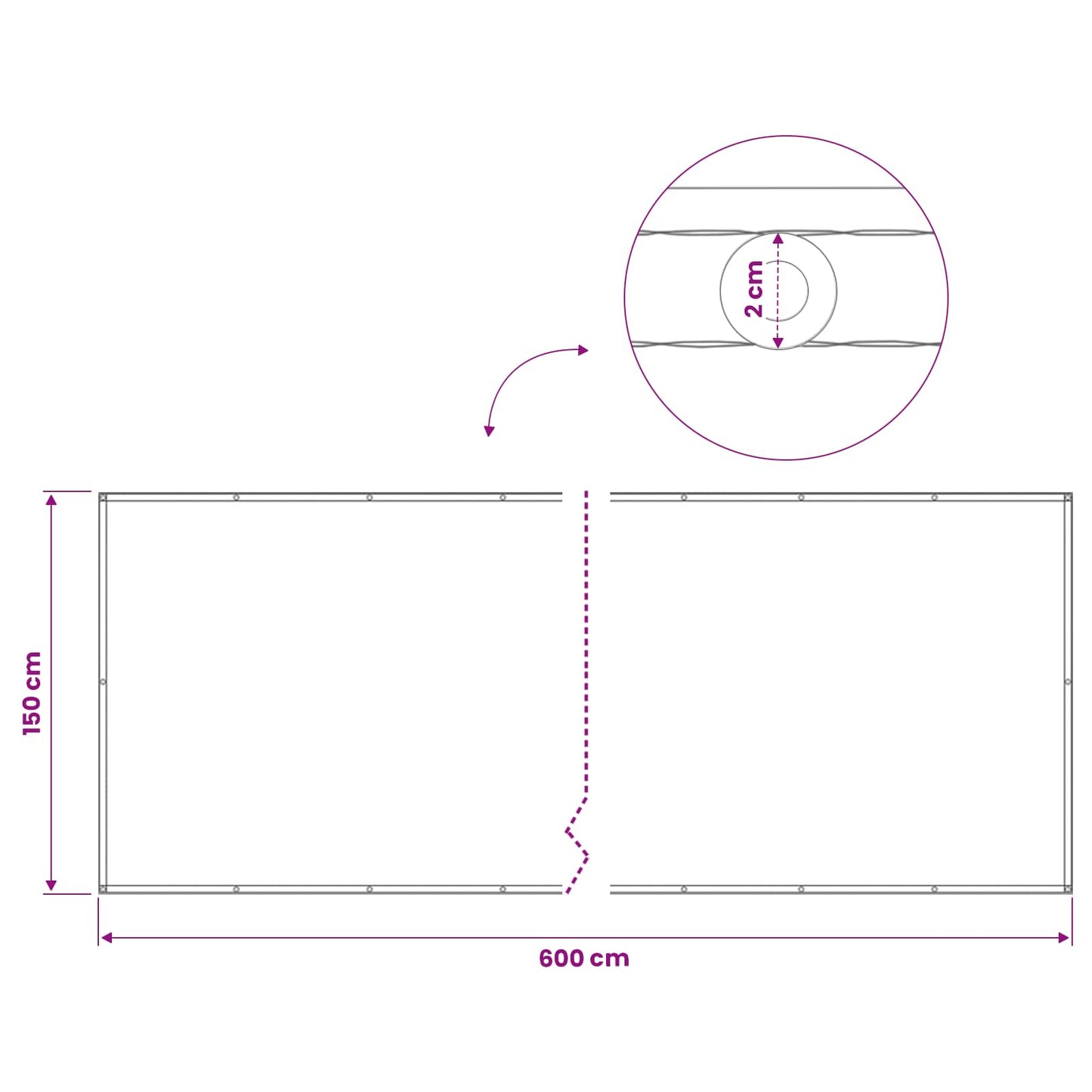 Balkon Privacy Scherm 150 x 600 cm Stof met PU-coating Bruin is nu te koop bij PeponiXL, paradijselijk wonen!