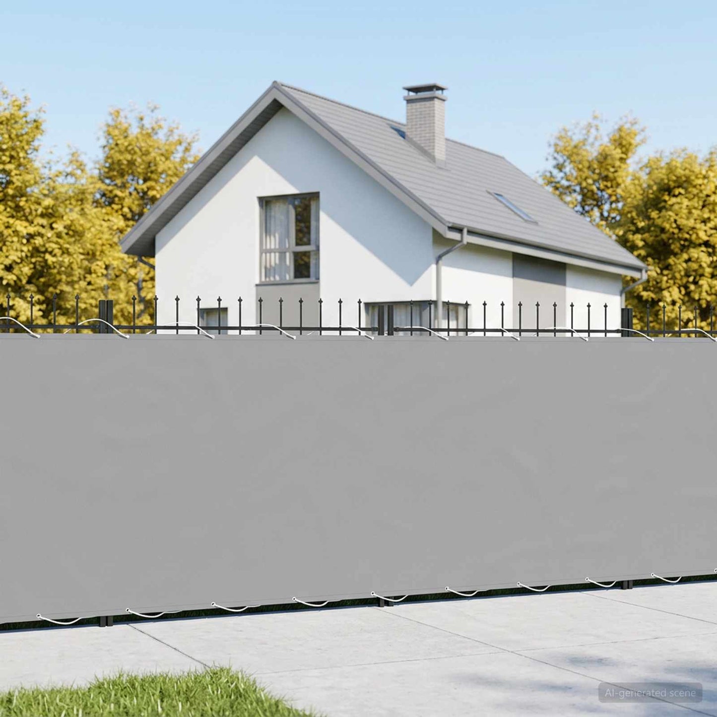 Balkon Privacy Scherm 1,2 x 15 m Stof met PU-coating Lichtgrijs is nu te koop bij PeponiXL, paradijselijk wonen!