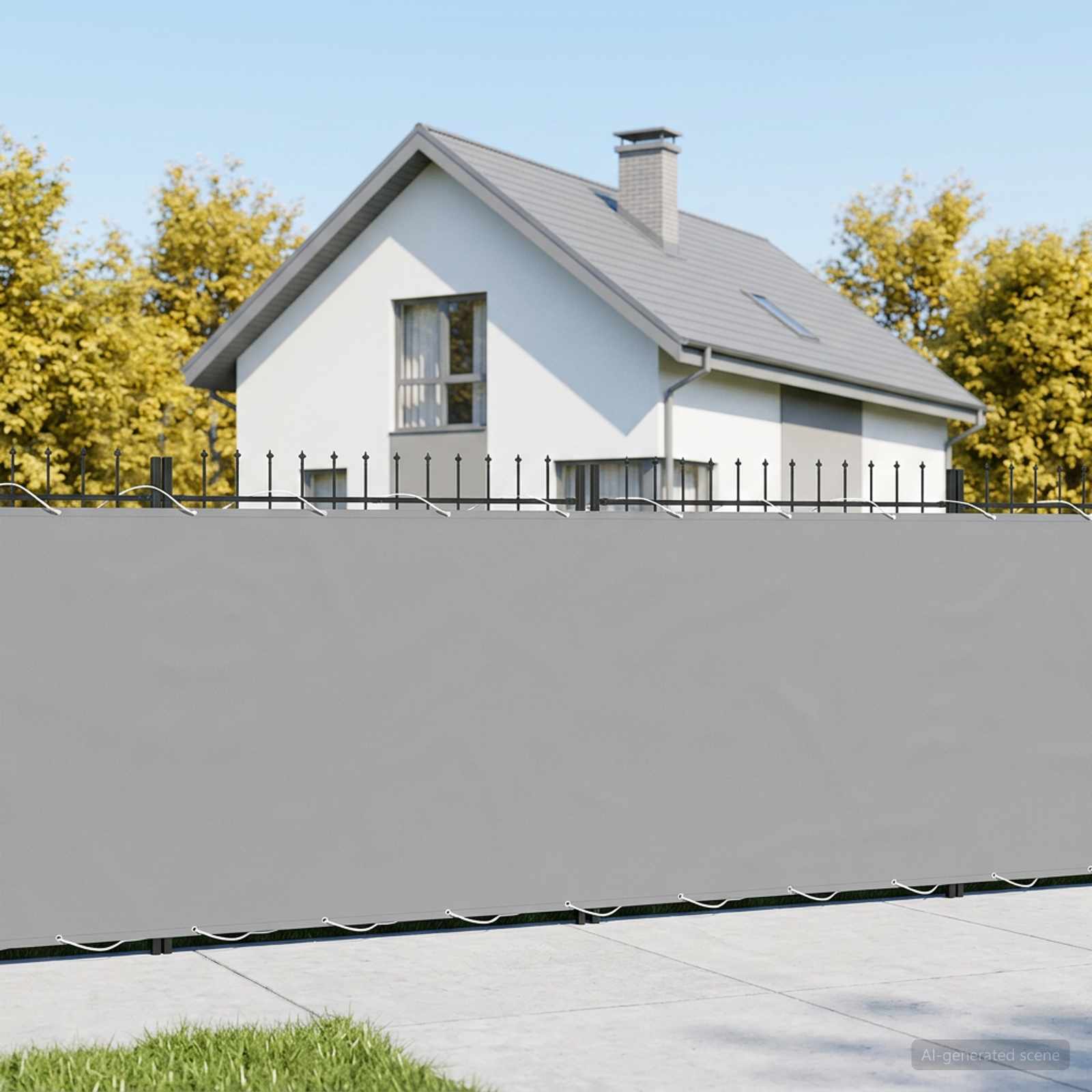 Balkon Privacy Scherm 1,2 x 15 m Stof met PU-coating Lichtgrijs is nu te koop bij PeponiXL, paradijselijk wonen!