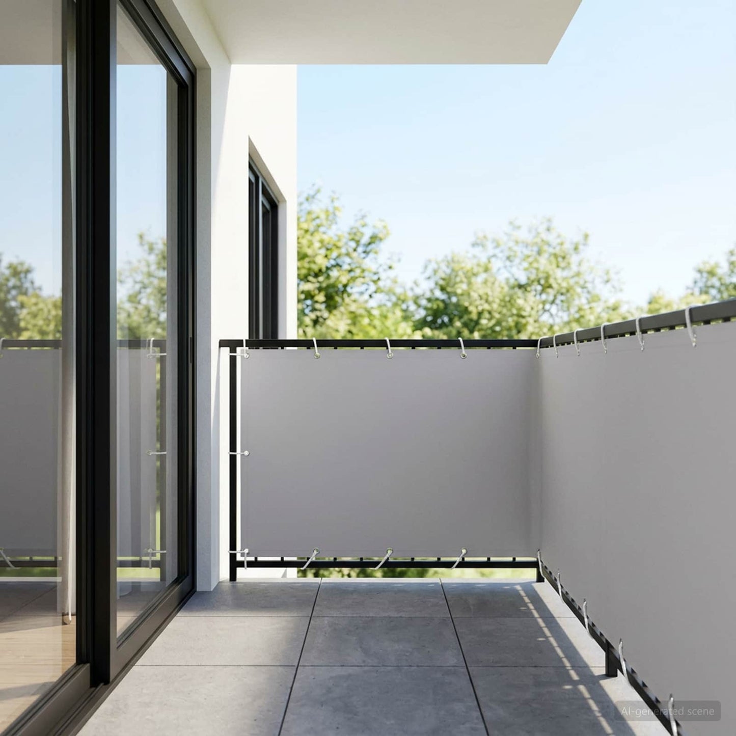 Balkon Privacy Scherm 1,2 x 15 m Stof met PU-coating Lichtgrijs is nu te koop bij PeponiXL, paradijselijk wonen!