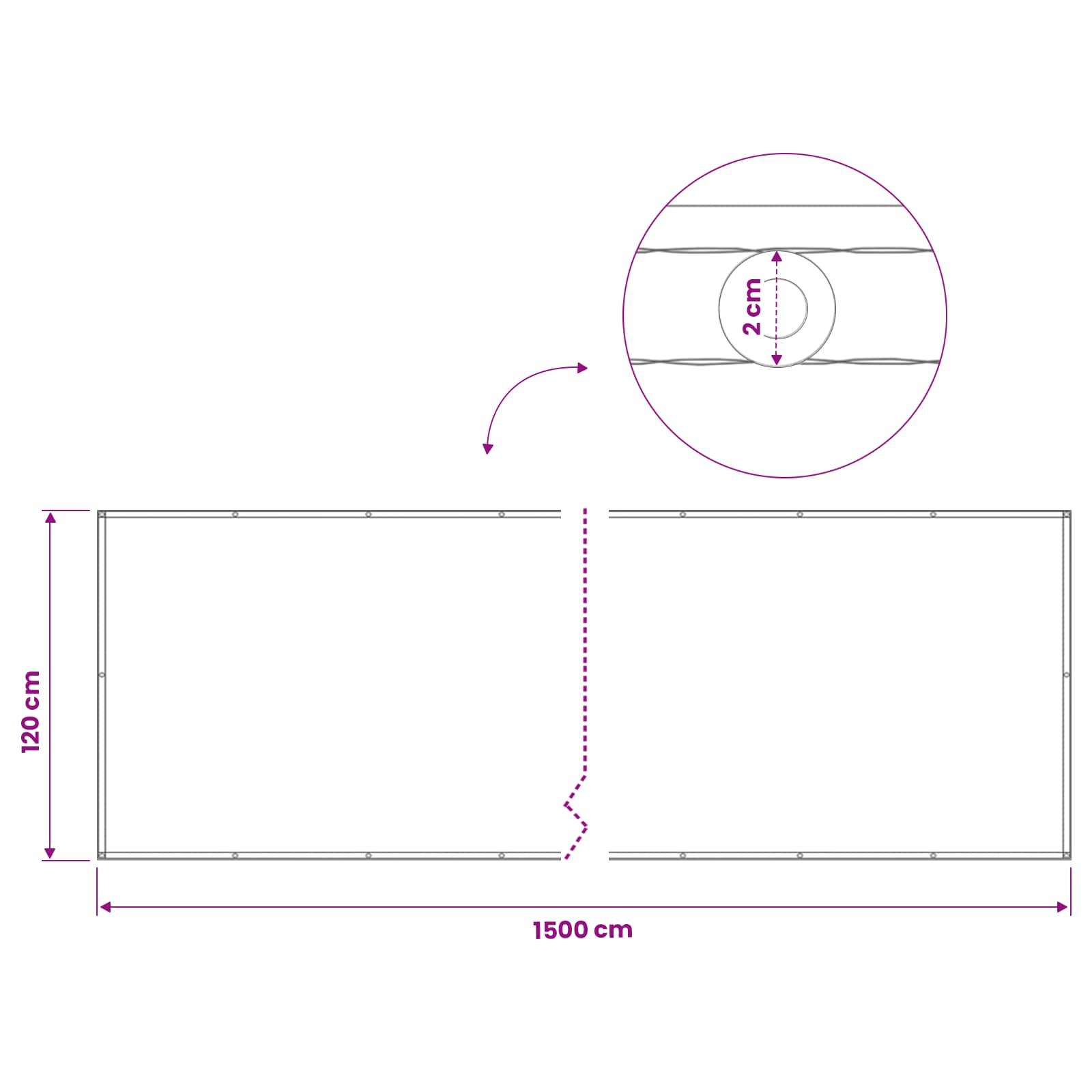 Balkon Privacy Scherm 1,2 x 15 m Stof met PU-coating Lichtgrijs is nu te koop bij PeponiXL, paradijselijk wonen!
