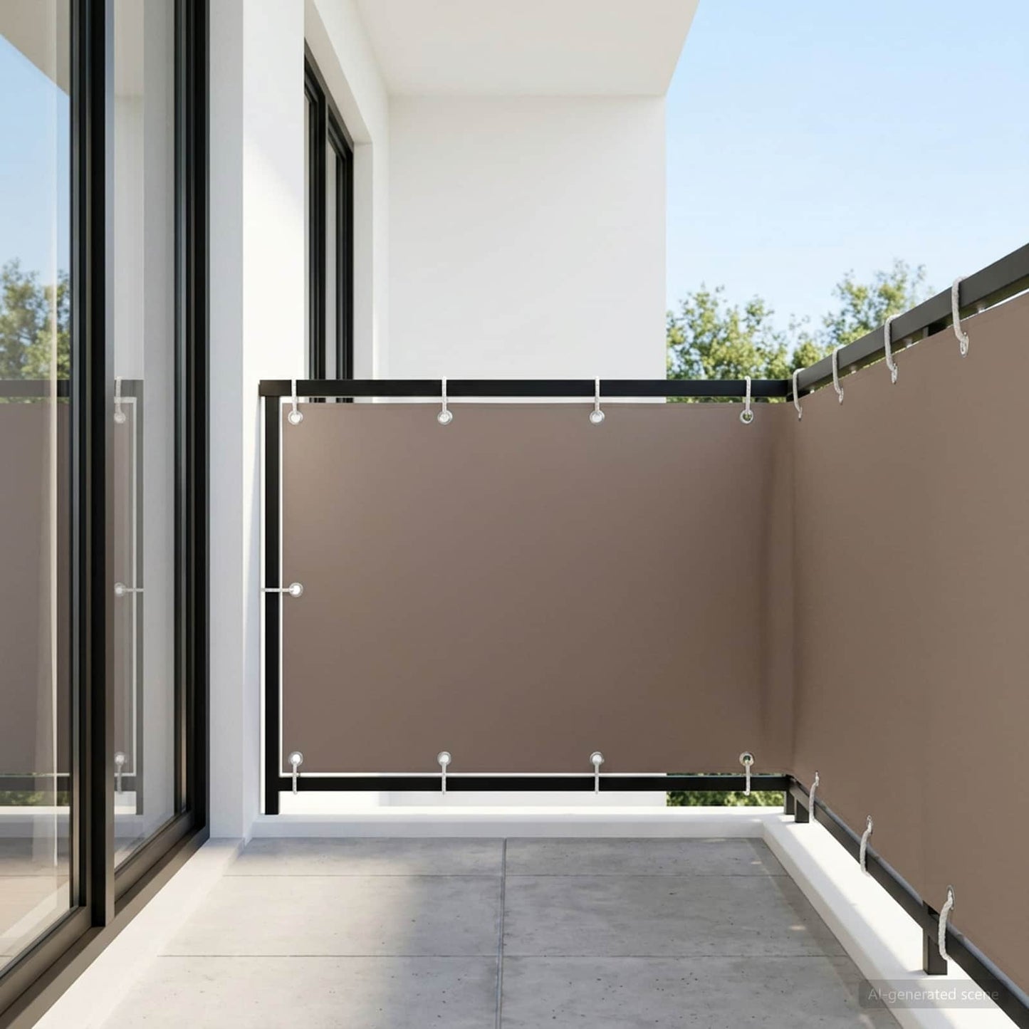 Balkon Privacy Scherm 1,5 x 15 m Stof met PU-coating Taupe is nu te koop bij PeponiXL, paradijselijk wonen!