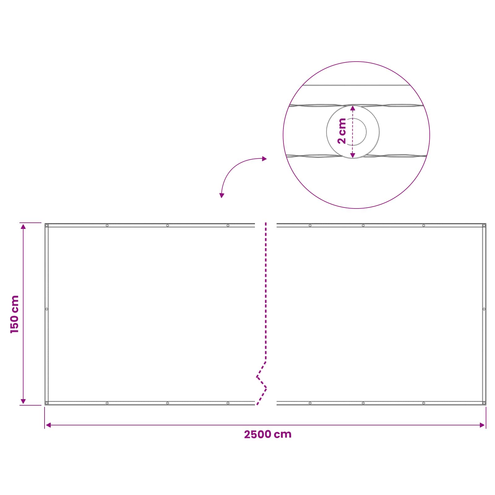 Balkon Privacy Scherm 1,5 x 25 m Stof met PU-coating is nu te koop bij PeponiXL, paradijselijk wonen!