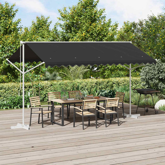 Vrijstaande luifel Antracietkleurig 4 × 3 m Polyester is nu te koop bij PeponiXL, paradijselijk wonen!