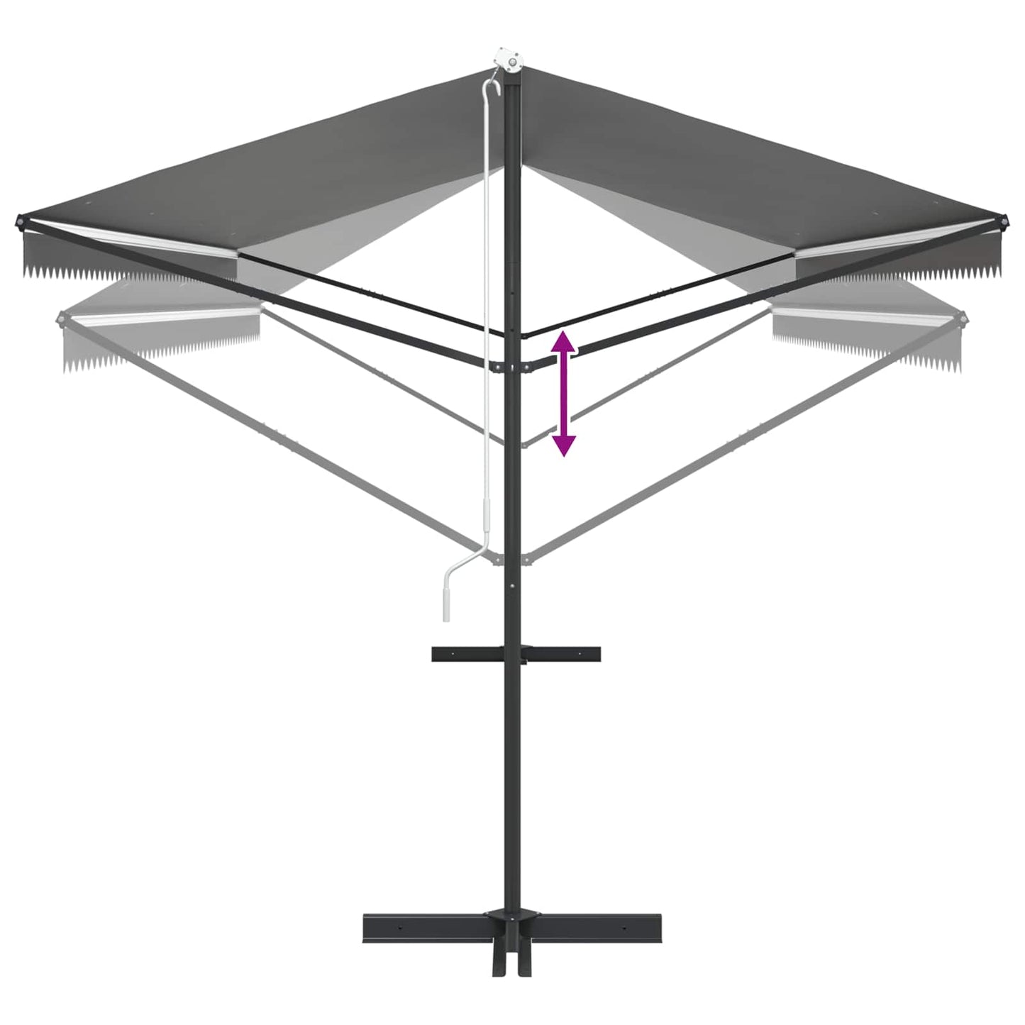 Vrijstaande luifel Grijs 6 x 3 m Polyester is nu te koop bij PeponiXL, paradijselijk wonen!