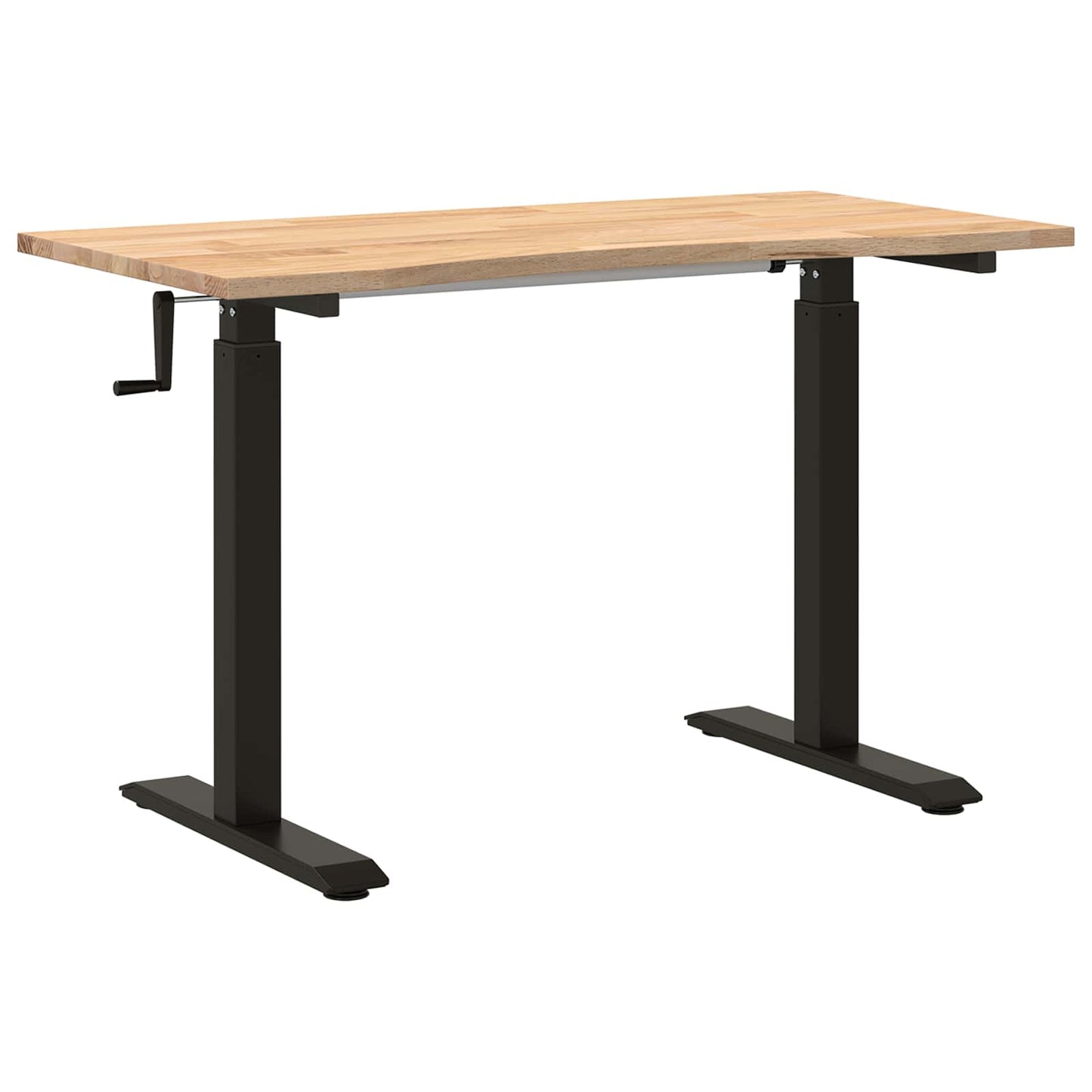 Bureau Zwart en natuurlijk 120 x 60 cm Massief Eikenhout is nu te koop bij PeponiXL, paradijselijk wonen!
