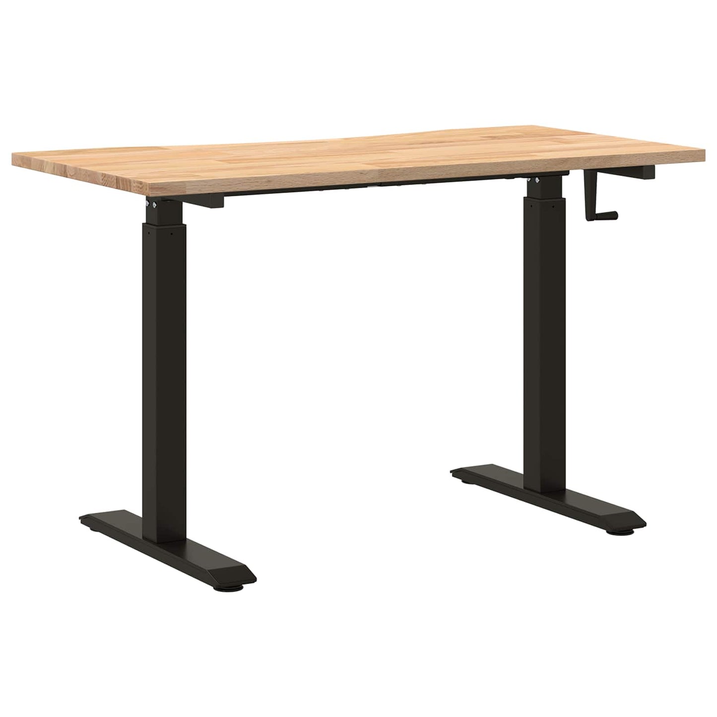 Bureau Zwart en natuurlijk 120 x 60 cm Massief Eikenhout is nu te koop bij PeponiXL, paradijselijk wonen!