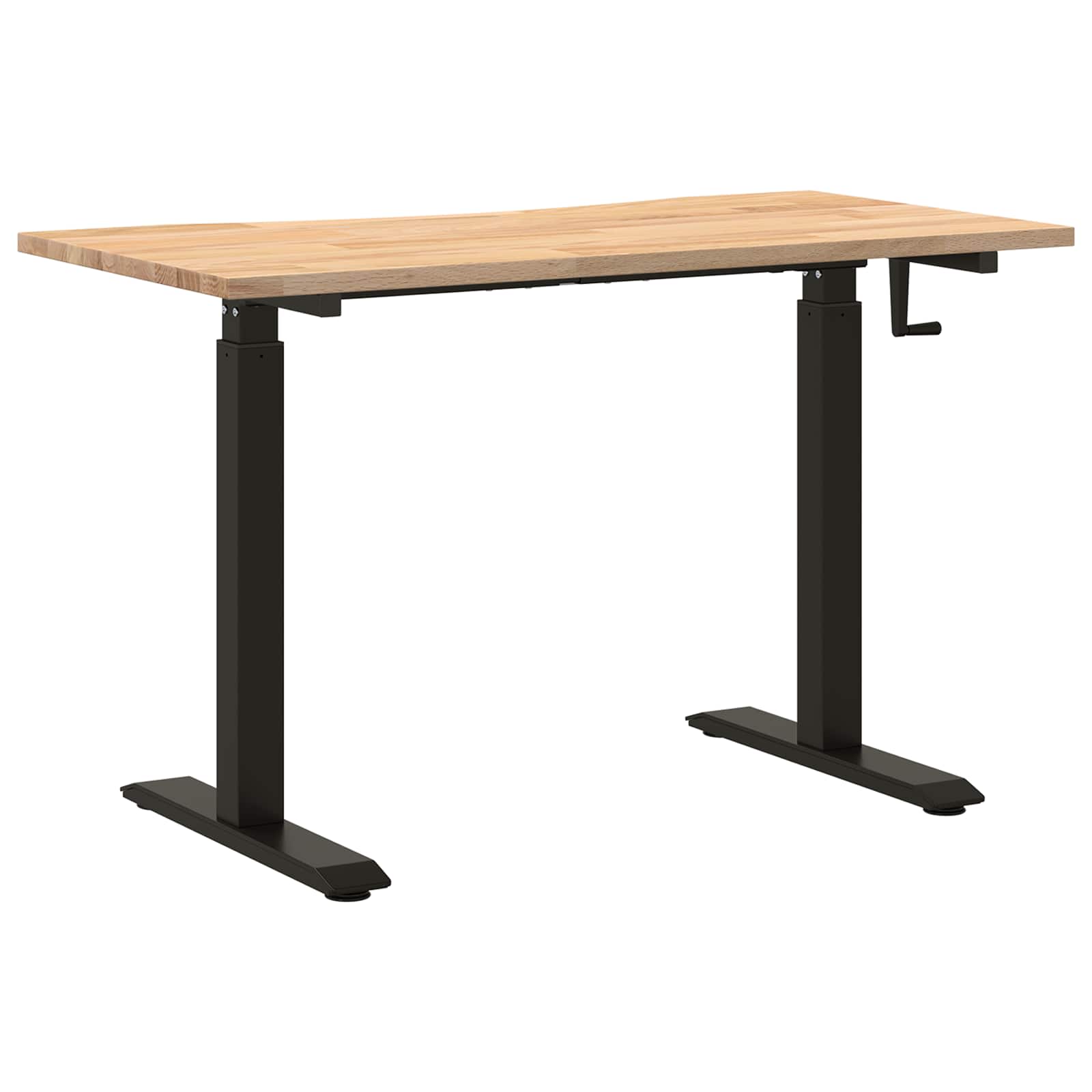 Bureau Zwart en natuurlijk 120 x 60 cm Massief Eikenhout is nu te koop bij PeponiXL, paradijselijk wonen!