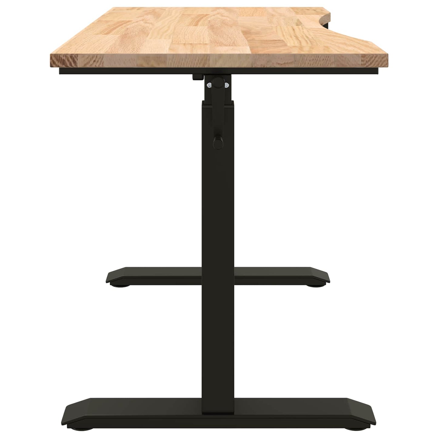 Bureau Zwart en natuurlijk 120 x 60 cm Massief Eikenhout is nu te koop bij PeponiXL, paradijselijk wonen!
