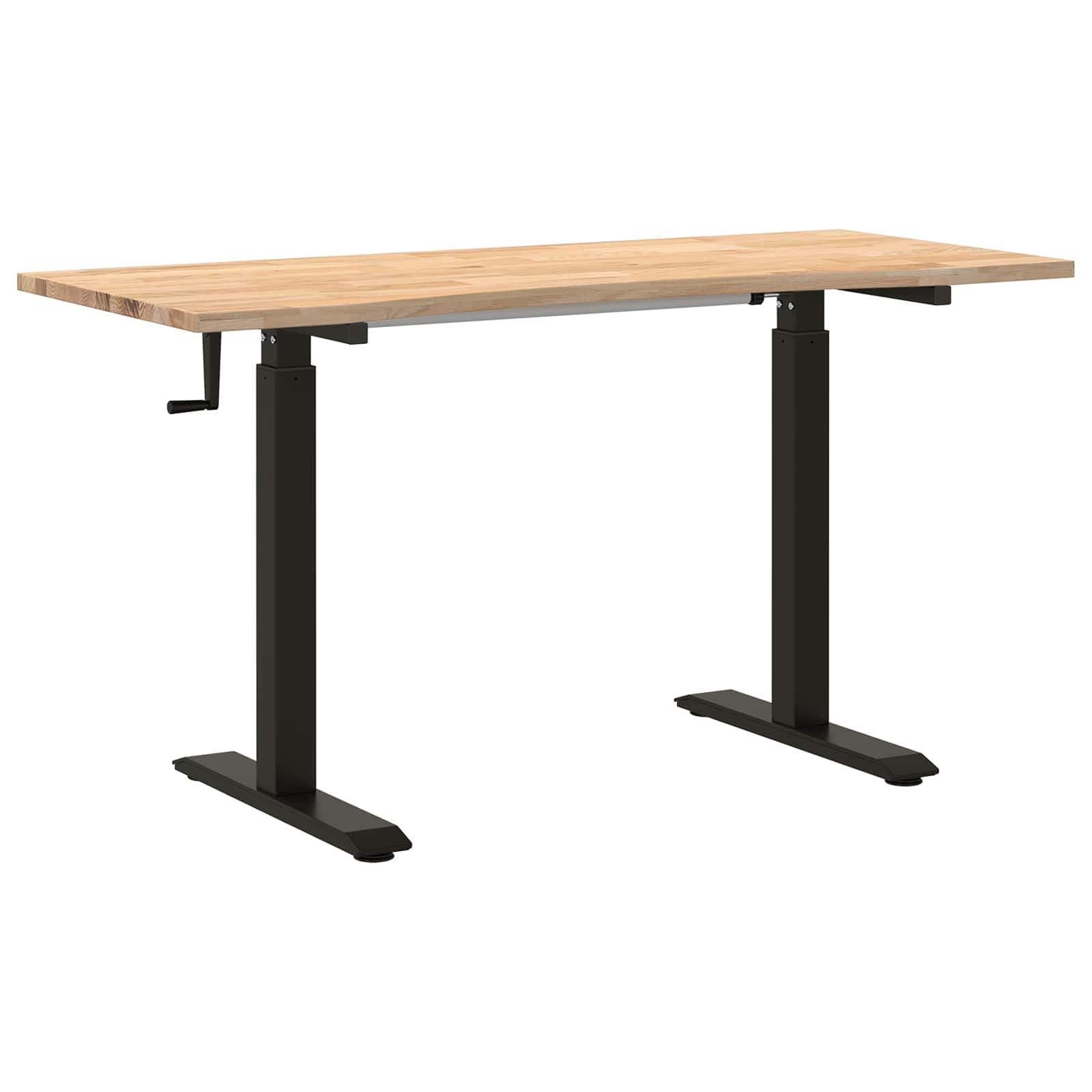 Bureau Zwart en natuurlijk 140 x 60 cm Massief Eikenhout is nu te koop bij PeponiXL, paradijselijk wonen!