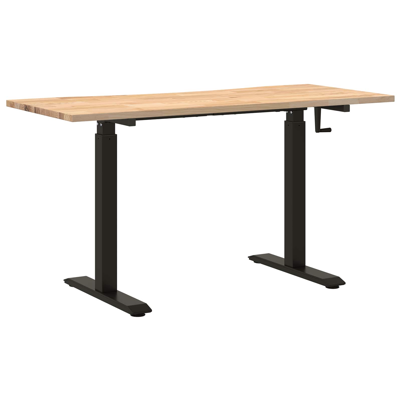 Bureau Zwart en natuurlijk 140 x 60 cm Massief Eikenhout is nu te koop bij PeponiXL, paradijselijk wonen!