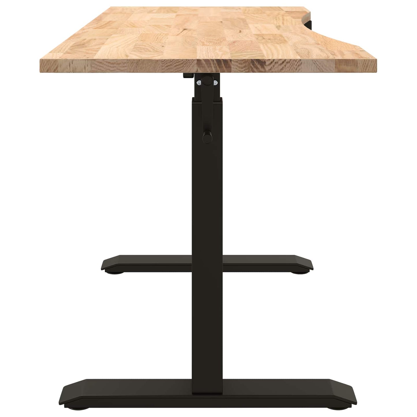 Bureau Zwart en natuurlijk 140 x 60 cm Massief Eikenhout is nu te koop bij PeponiXL, paradijselijk wonen!