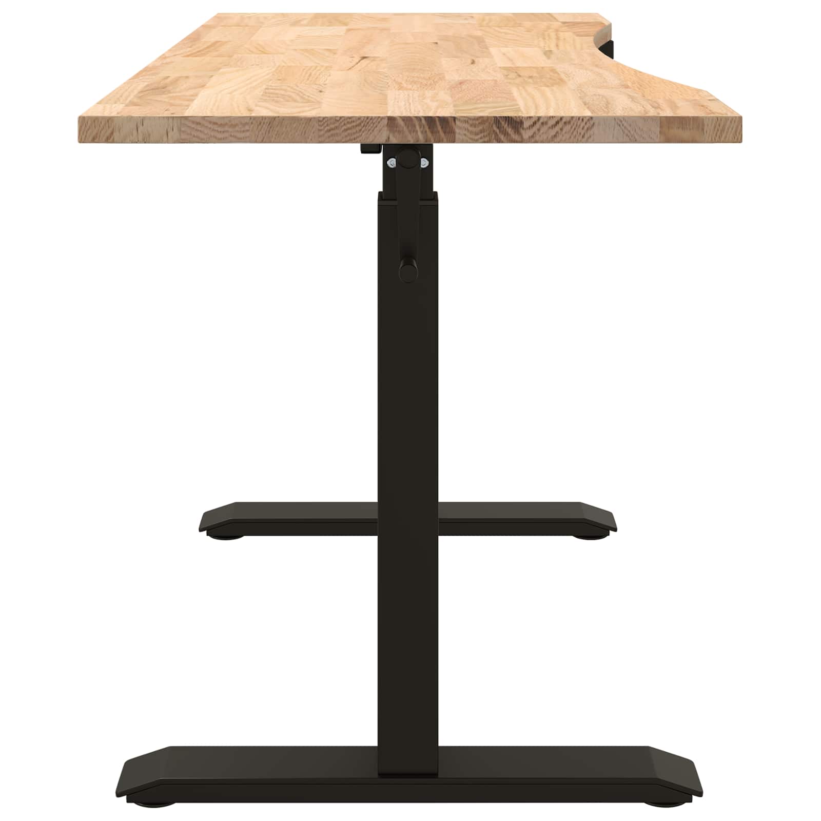 Bureau Zwart en natuurlijk 140 x 60 cm Massief Eikenhout is nu te koop bij PeponiXL, paradijselijk wonen!
