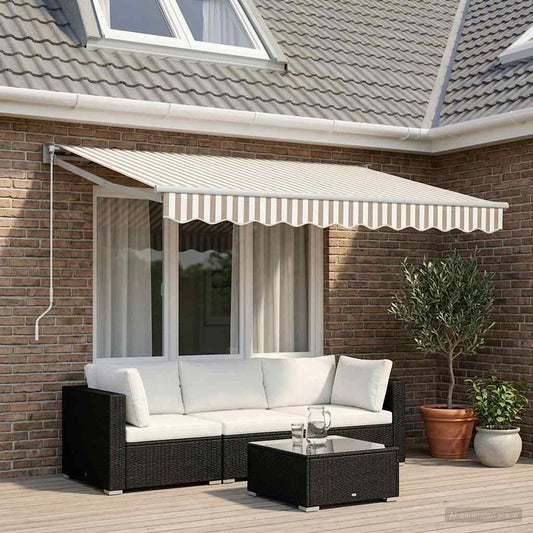 Uitschuifbare luifel Lichtgrijs en wit. 3 x 2 m is nu te koop bij PeponiXL, paradijselijk wonen!