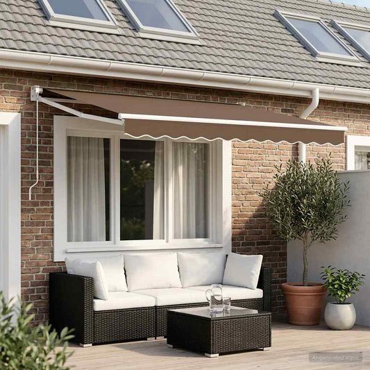 Uitschuifbare luifel Taupe 3 x 2 m 100% Polyester en Aluminium is nu te koop bij PeponiXL, paradijselijk wonen!