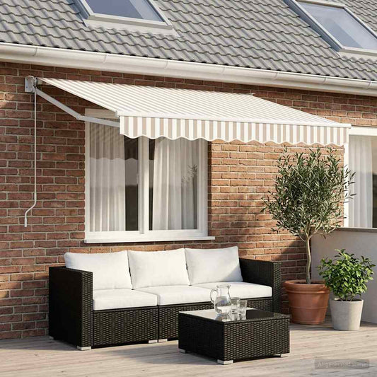Uitschuifbare luifel Lichtgrijs en wit. 3 x 2 m is nu te koop bij PeponiXL, paradijselijk wonen!