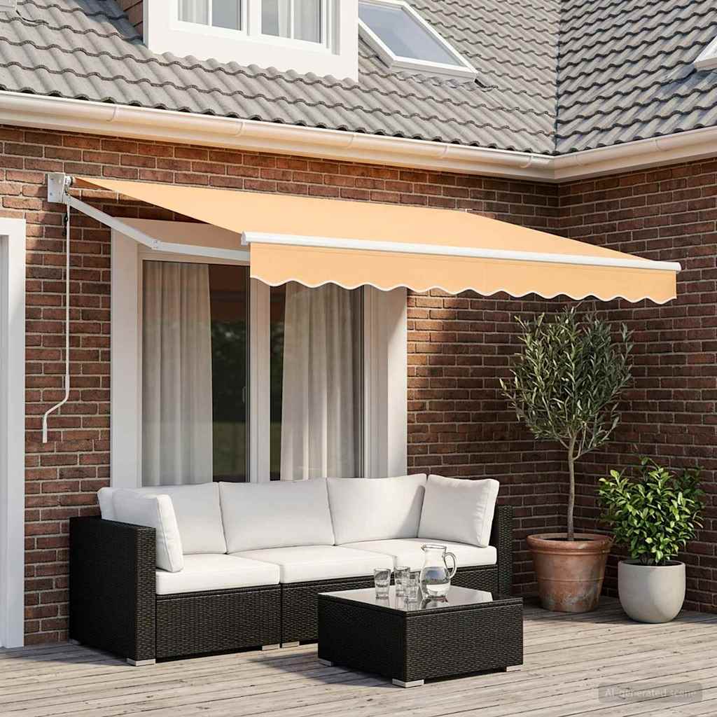 Uitschuifbare luifel Zand 3 x 2,5 m Polyester en Metaal is nu te koop bij PeponiXL, paradijselijk wonen!