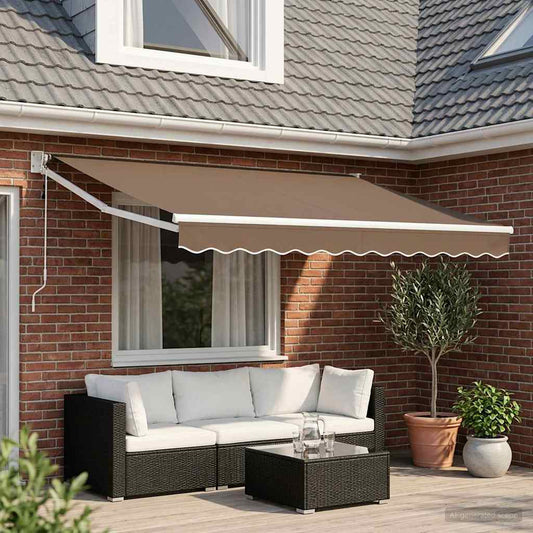 Uitschuifbare luifel Taupe 3 x 2 m Polyester en Metaal is nu te koop bij PeponiXL, paradijselijk wonen!
