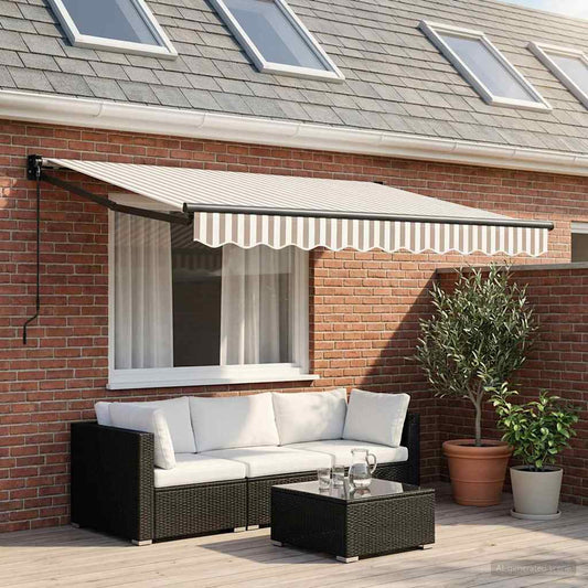 Uitschuifbare luifel Lichtgrijs en wit. 3 x 2 m is nu te koop bij PeponiXL, paradijselijk wonen!