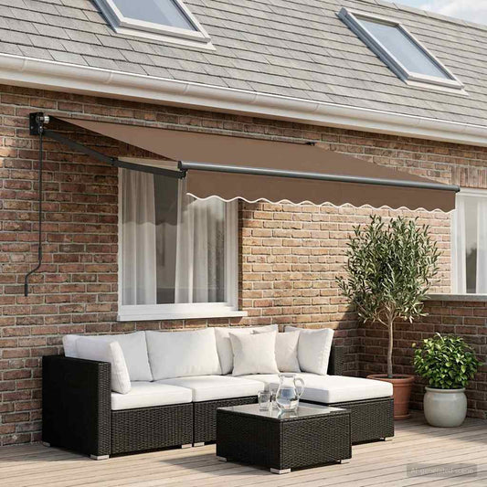 Uitschuifbare luifel Taupe 3 x 2 m 100% Polyester en Aluminium is nu te koop bij PeponiXL, paradijselijk wonen!