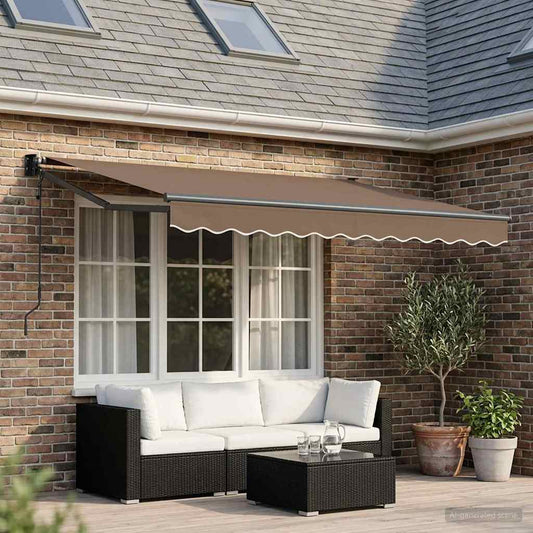 Uitschuifbare luifel Taupe 3 x 2,5 m Polyester en Metaal is nu te koop bij PeponiXL, paradijselijk wonen!