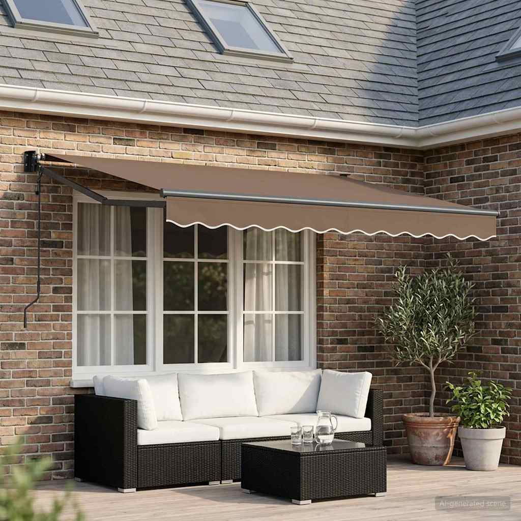 Uitschuifbare luifel Taupe 3 x 2 m Polyester en Metaal is nu te koop bij PeponiXL, paradijselijk wonen!