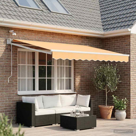 Elektrisch Uittrekbaar Zonnescherm Zand is nu te koop bij PeponiXL, paradijselijk wonen!