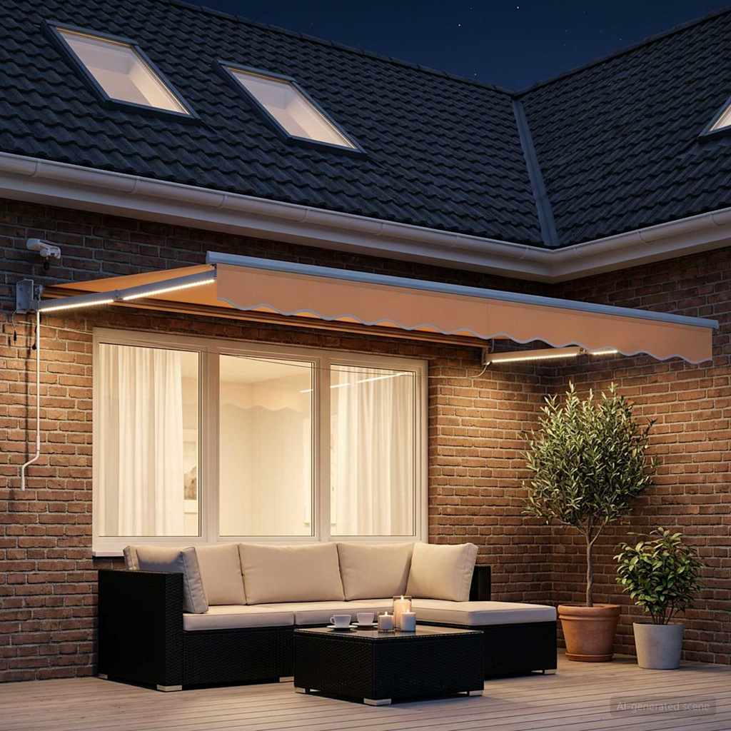 Elektrisch Uittrekbaar Zonnescherm Zand is nu te koop bij PeponiXL, paradijselijk wonen!