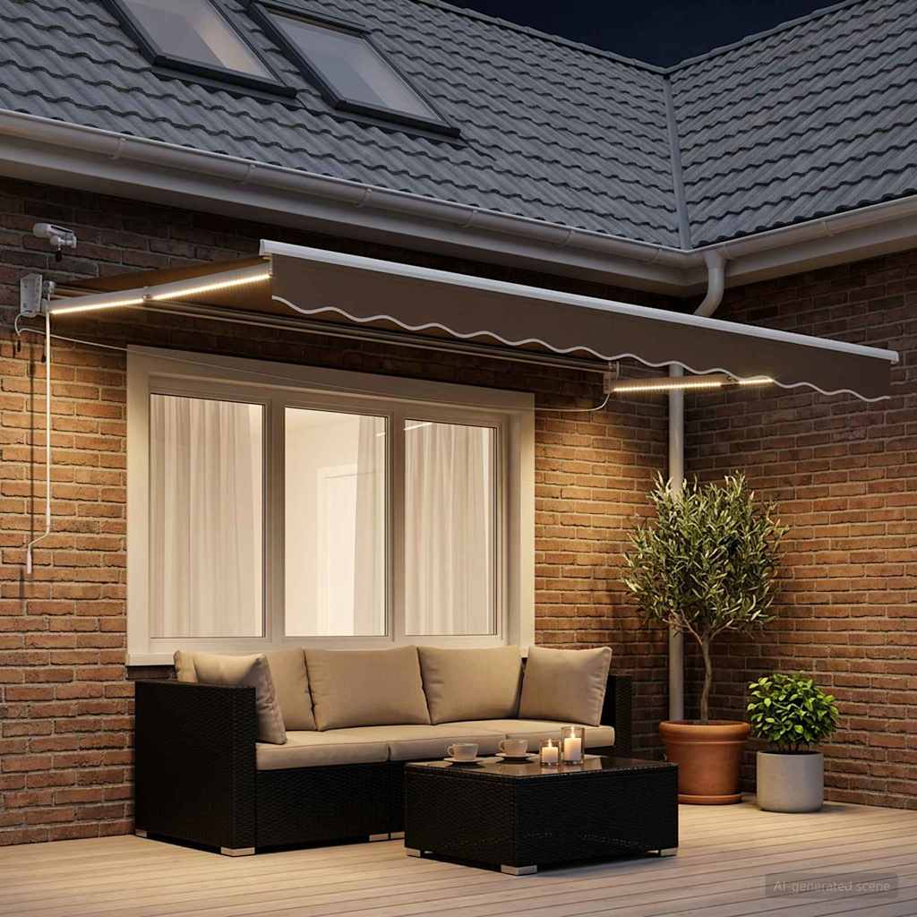Elektrisch Uittrekbaar Zonnescherm Taupe
