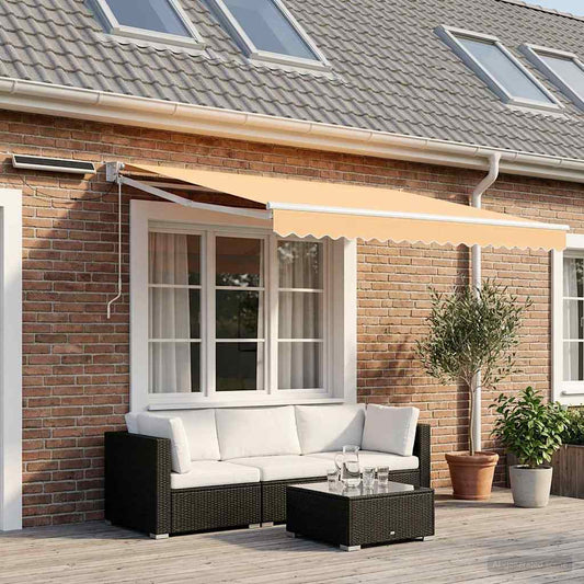 Elektrisch Uittrekbaar Zonnescherm Zand is nu te koop bij PeponiXL, paradijselijk wonen!