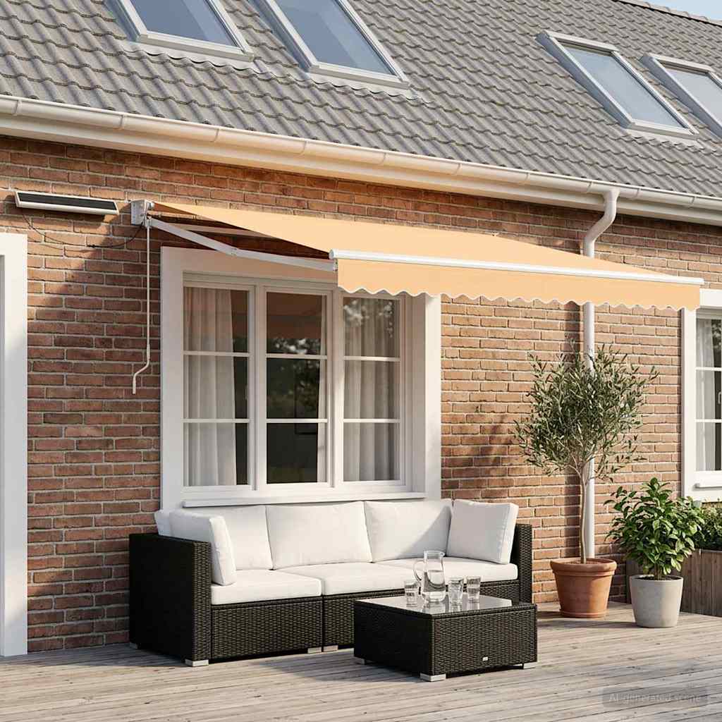 Elektrisch Uittrekbaar Zonnescherm Zand is nu te koop bij PeponiXL, paradijselijk wonen!