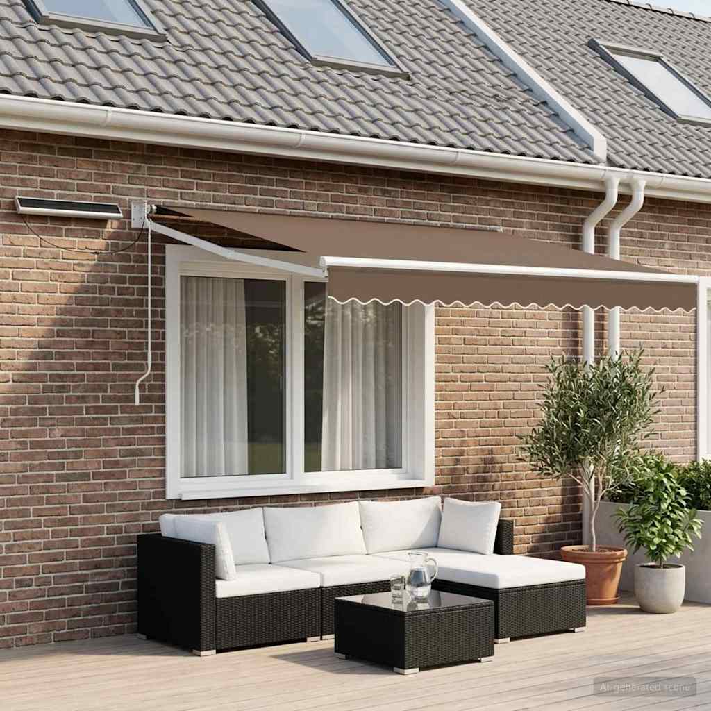 Elektrisch Uittrekbaar Zonnescherm Taupe is nu te koop bij PeponiXL, paradijselijk wonen!