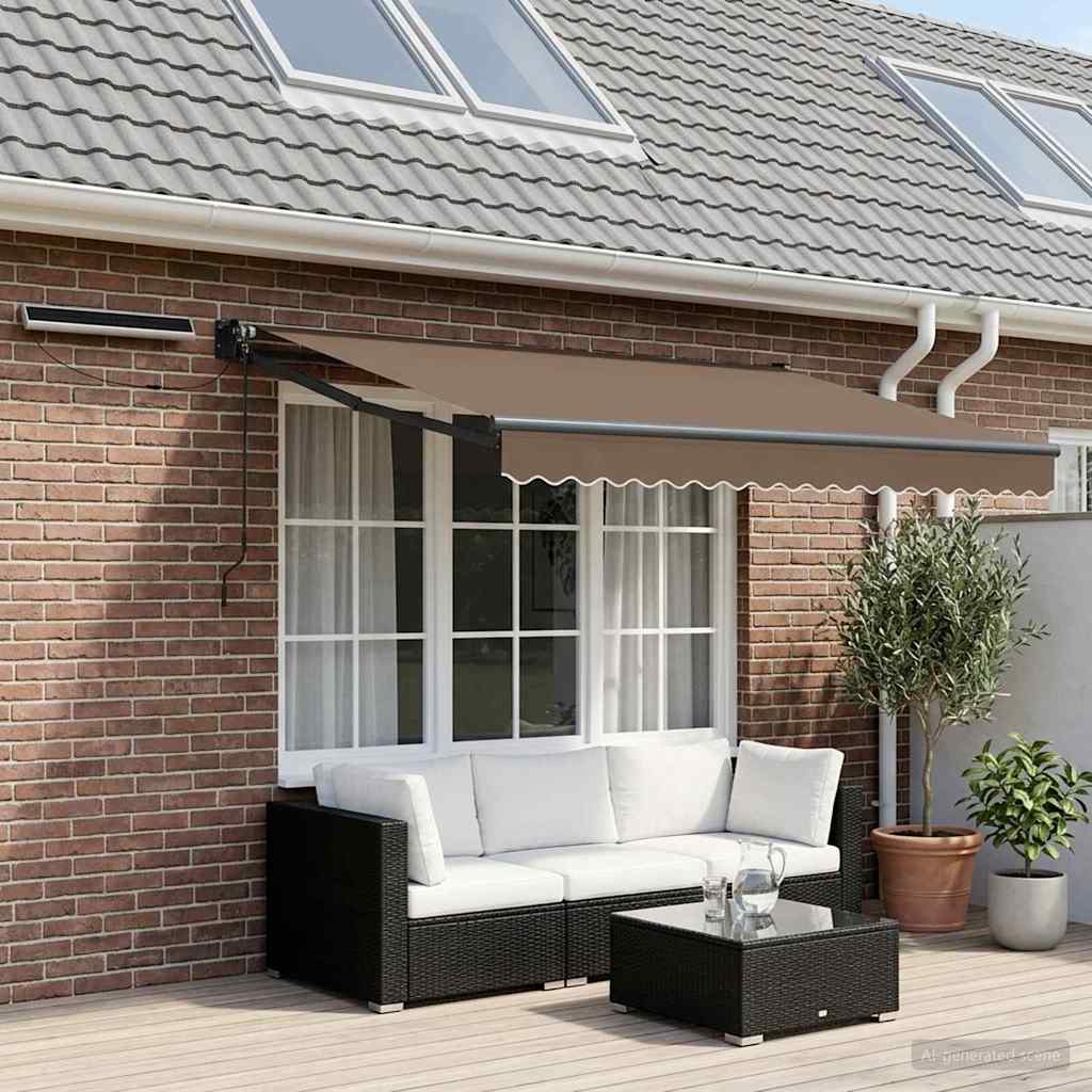 Elektrisch Uittrekbaar Zonnescherm Taupe is nu te koop bij PeponiXL, paradijselijk wonen!