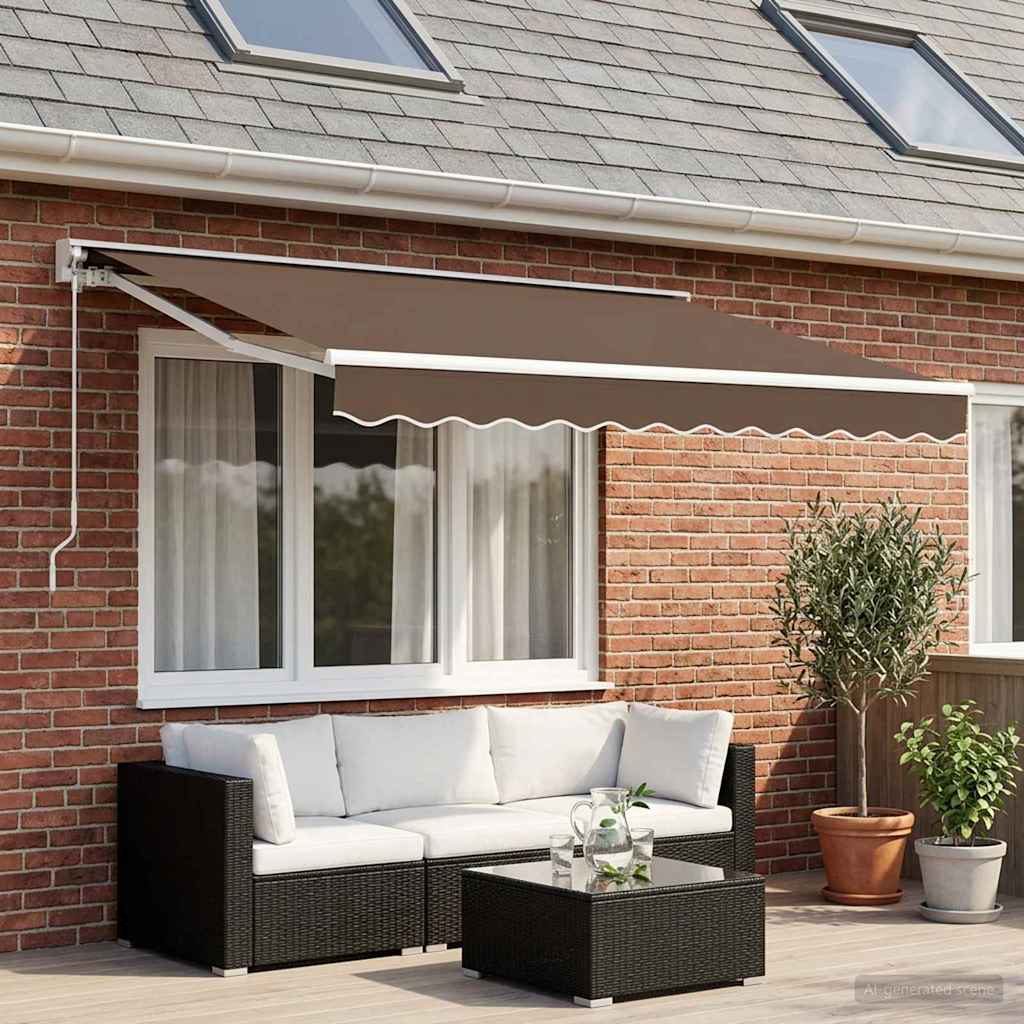 Uitschuifbare luifel Taupe 3,5 x 2 m Polyester en Aluminium is nu te koop bij PeponiXL, paradijselijk wonen!