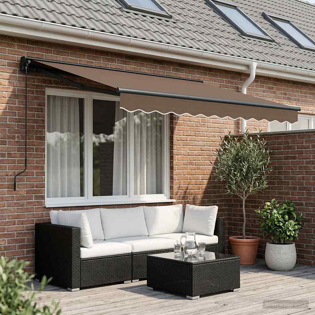 Uitschuifbare luifel Taupe 3,5 x 2,5 m Polyester en Aluminium is nu te koop bij PeponiXL, paradijselijk wonen!