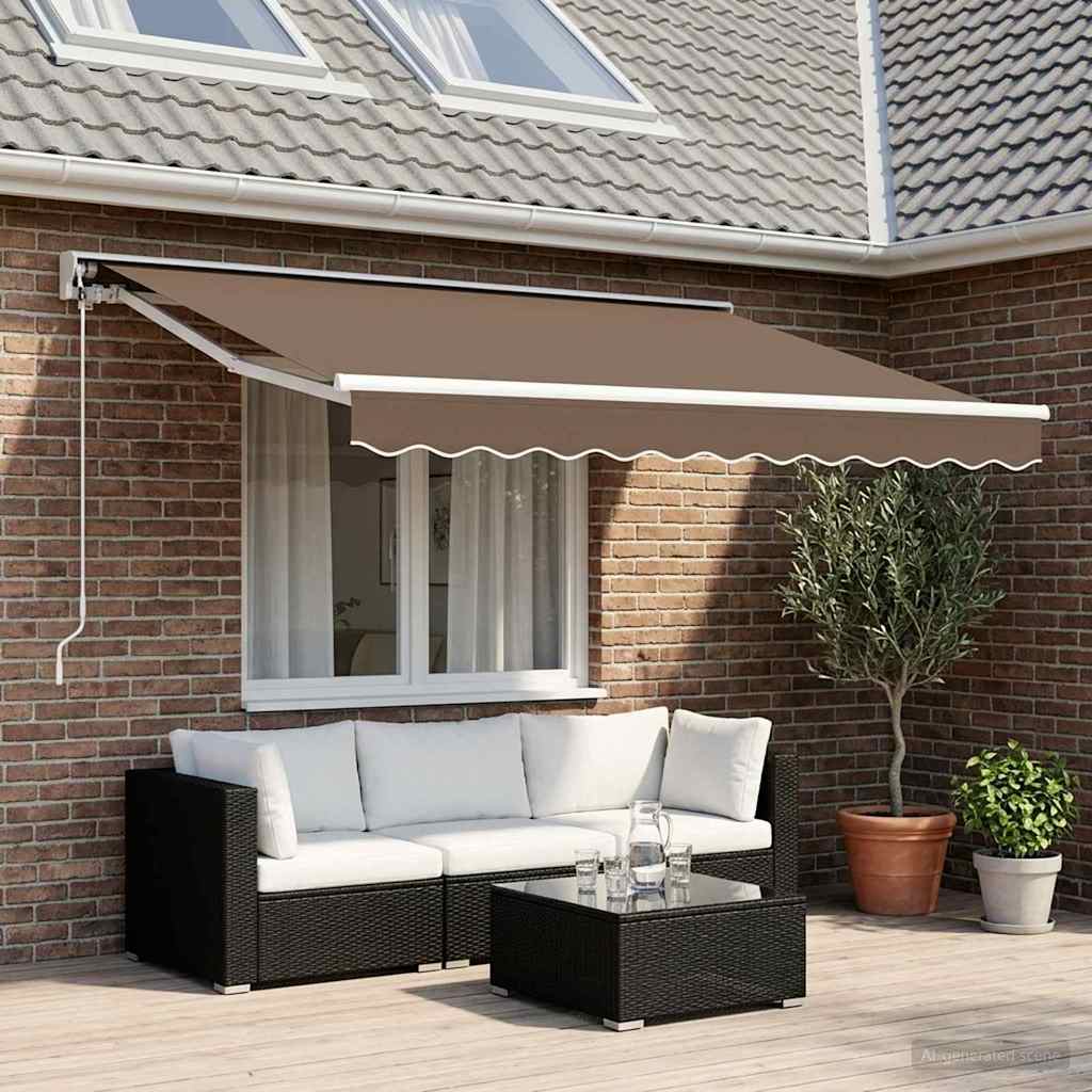 Elektrisch Uittrekbaar Zonnescherm Taupe 3,5 x 2 m is nu te koop bij PeponiXL, paradijselijk wonen!