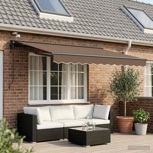 Elektrisch Uittrekbaar Zonnescherm Taupe 2,5 x 2 m is nu te koop bij PeponiXL, paradijselijk wonen!