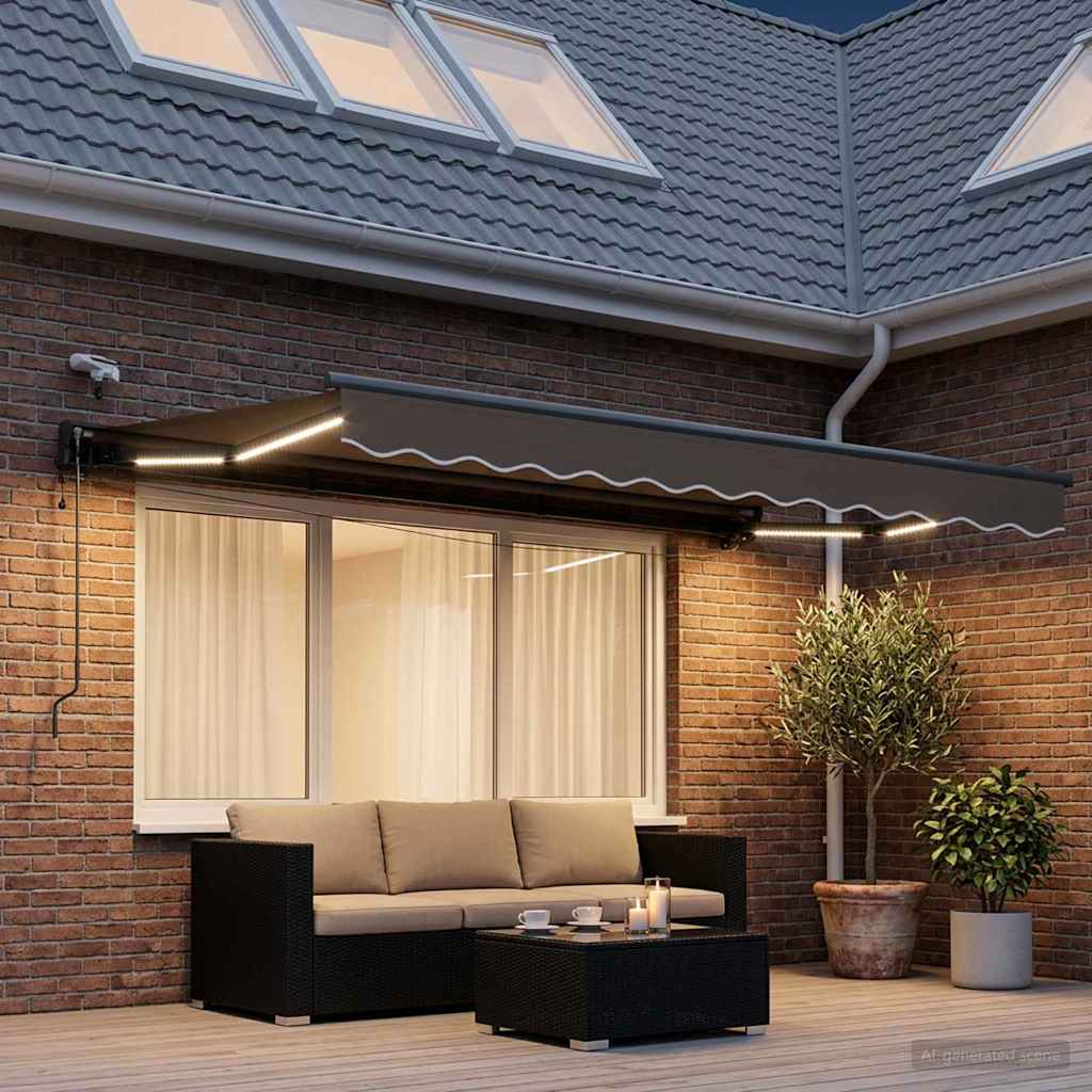 Elektrisch Uittrekbaar Zonnescherm Taupe 3,5 x 2 m is nu te koop bij PeponiXL, paradijselijk wonen!