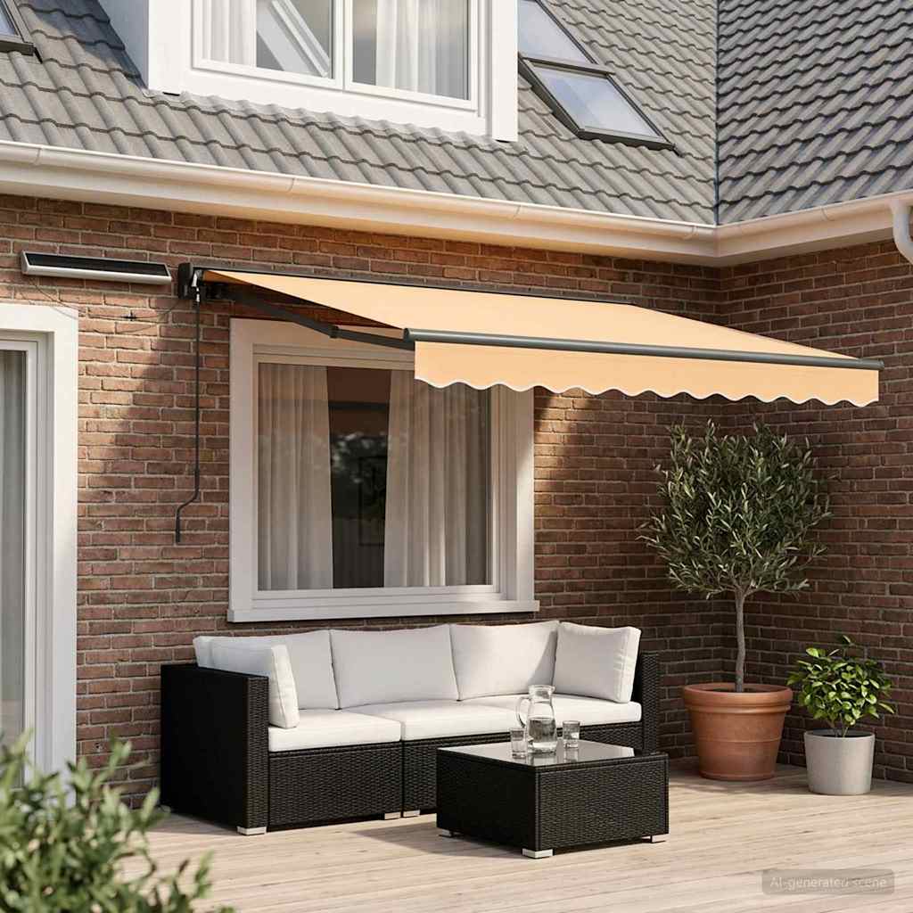 Elektrisch Uittrekbaar Zonnescherm Zand 2,5 x 2 m is nu te koop bij PeponiXL, paradijselijk wonen!