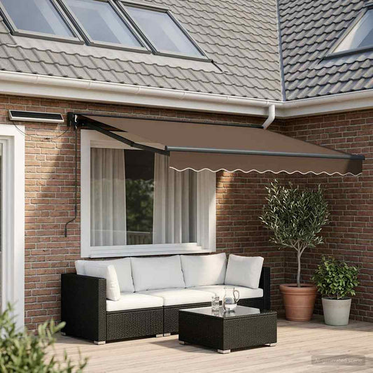 Elektrisch Uittrekbaar Zonnescherm Taupe 2,5 x 2 m is nu te koop bij PeponiXL, paradijselijk wonen!
