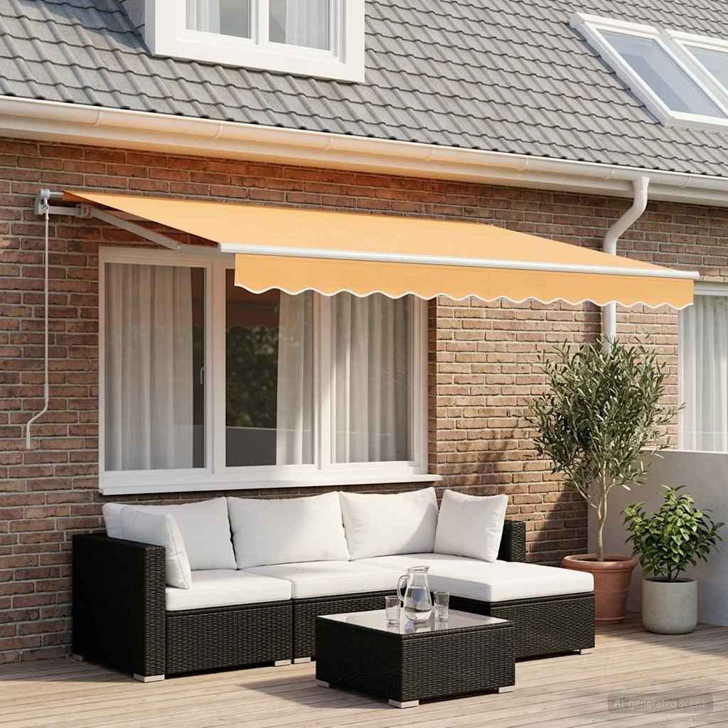 Uitschuifbare luifel Zand 3,5 x 2,5 m Polyester en Aluminium is nu te koop bij PeponiXL, paradijselijk wonen!