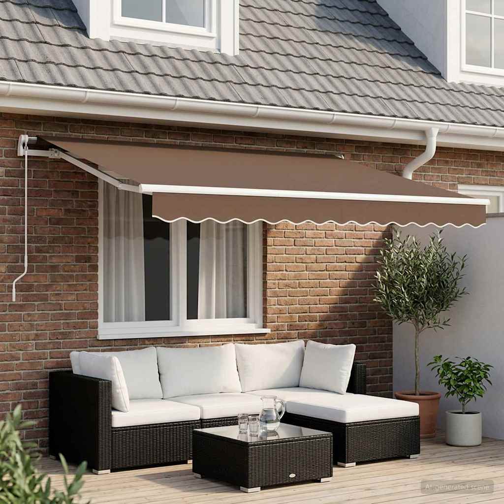 Uitschuifbare luifel Taupe 350 x 250 cm Polyester en Aluminium is nu te koop bij PeponiXL, paradijselijk wonen!