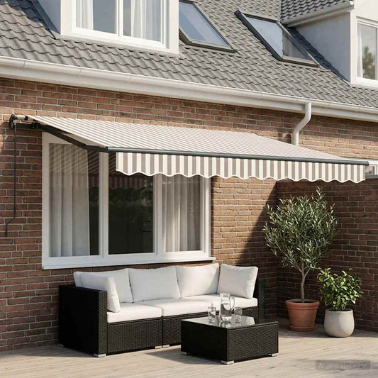 Inklapbaar Zonnescherm Lichtgrijs en wit. 2,5 x 2 m Stof is nu te koop bij PeponiXL, paradijselijk wonen!
