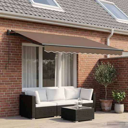 Inklapbaar Zonnescherm Taupe 3,5 x 2 m Stof is nu te koop bij PeponiXL, paradijselijk wonen!
